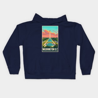 A Vintage Travel Art of Washington DC - US Kids Hoodie